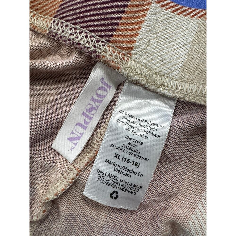 Joyspun Womens XL 16-18 Pajama Sleep Pants Orange Cream Black Plaid - Picture 4 of 8